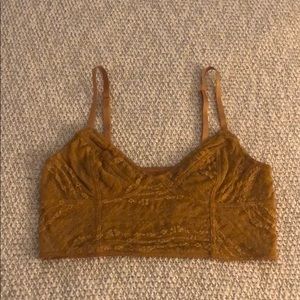 Free people bralette Lacey mustard yellow size m